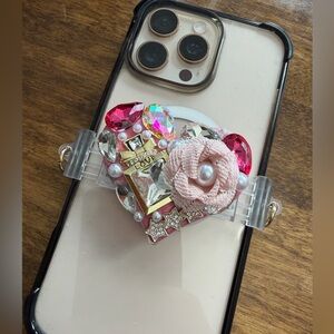 ShopEvelynne Pink and Gold Heart Phone Case